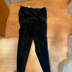 Talbots size 6P ankle black velvet pants NWT
